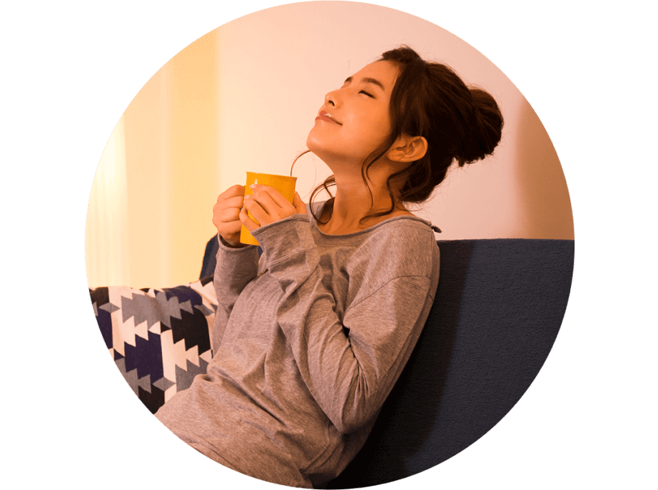 カフェインレスだから、おやすみ前に飲んでも安心