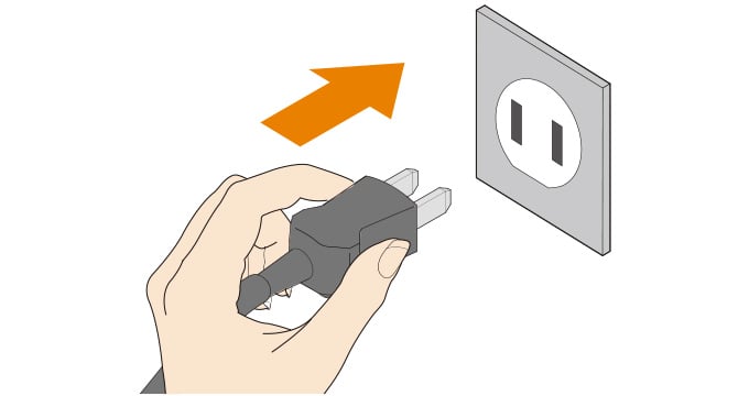 電源プラグをコンセントに差し込む