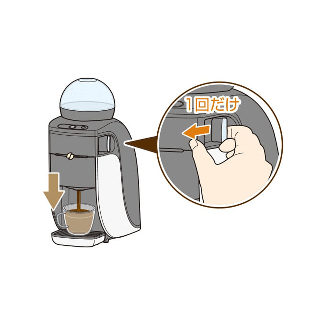 電源ボタンが緑色に点灯したら、右レバー（黒色）を1回だけ引く