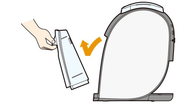 02 電源がオフになっていることを確認し、給水タンクを本体から完全に取り外す