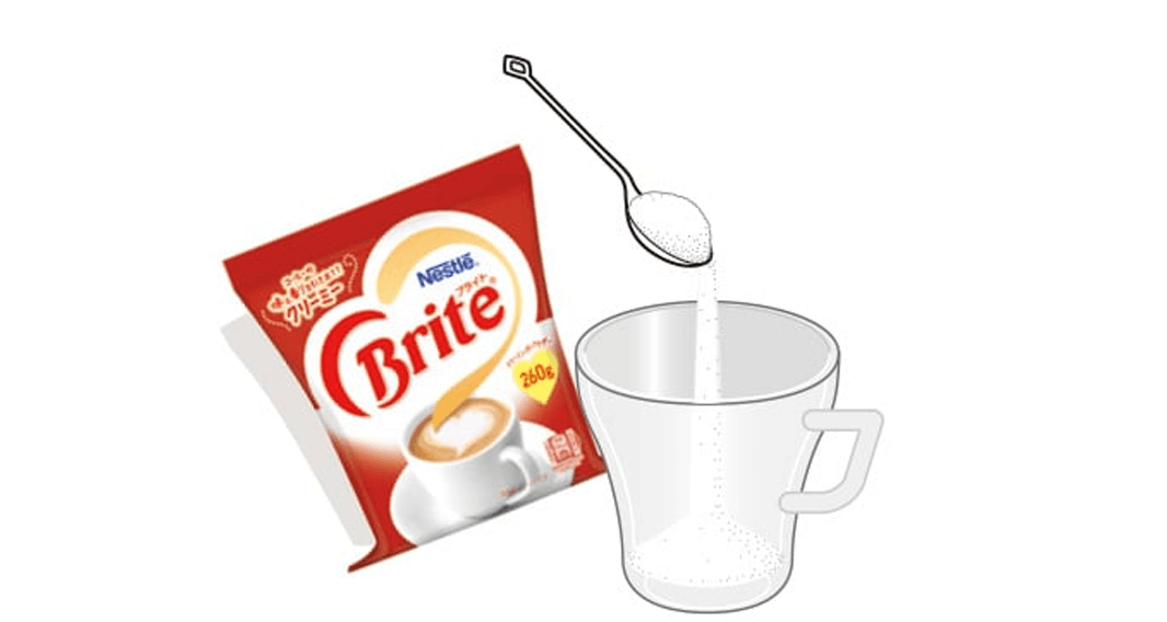 01. 「ネスレ ブライト」約6g（スプーン2杯分）をカップに入れる