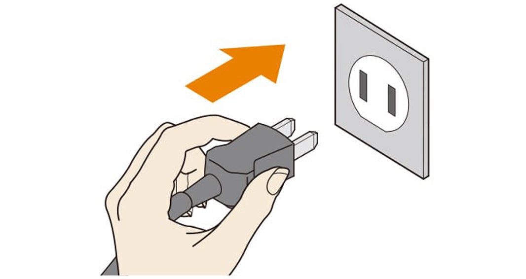 01. 電源プラグをコンセントに差し込む