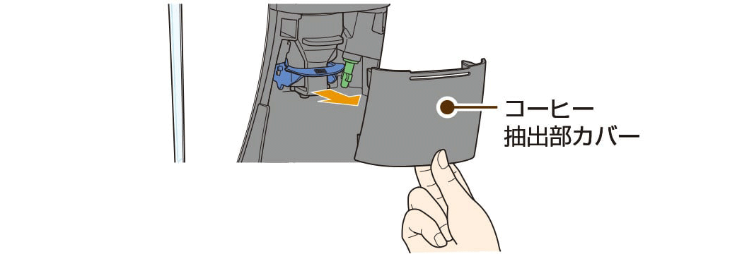 01 コーヒー抽出部カバーを外す