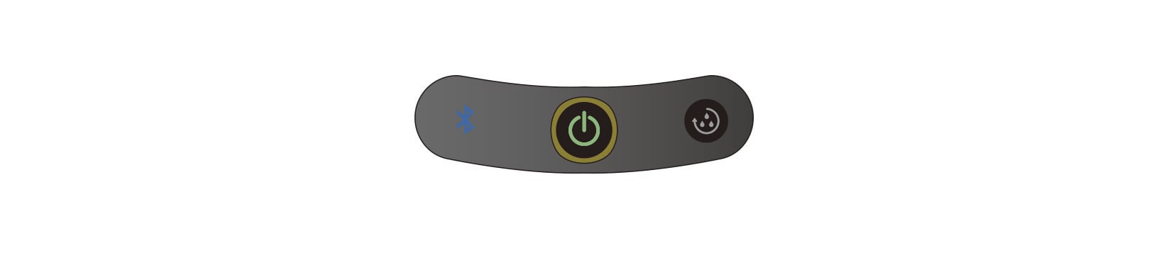 Bluetooth表示と電源ボタンが点灯しているパネル