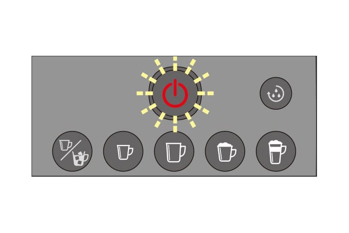 電源ボタンが速い赤色点滅 （1秒間に3回程度）