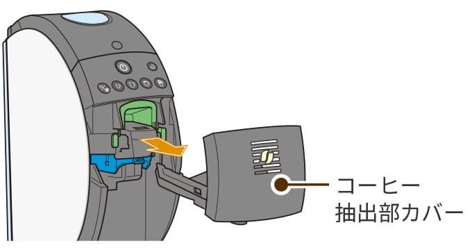 コーヒー抽出部カバーを外す
