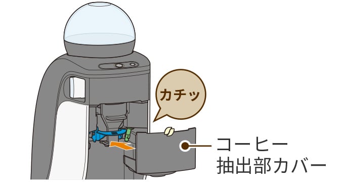 コーヒー抽出部カバーを取り付ける