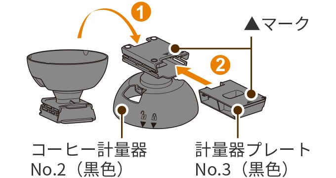 コーヒー計量器（黒色）を組み立てる