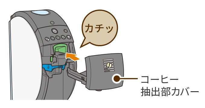 コーヒー抽出部カバーを取り付ける