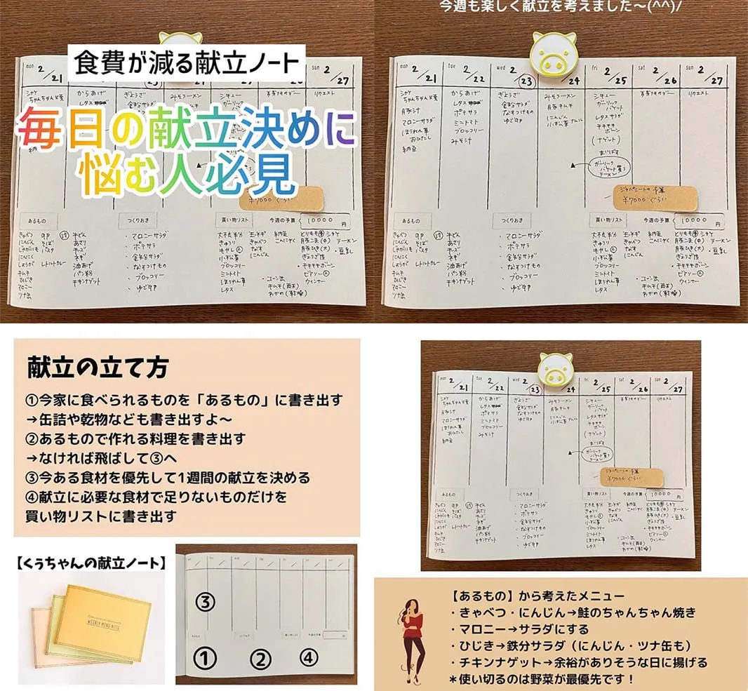 「毎日の食費を把握する、献立ノートに大きな反響」