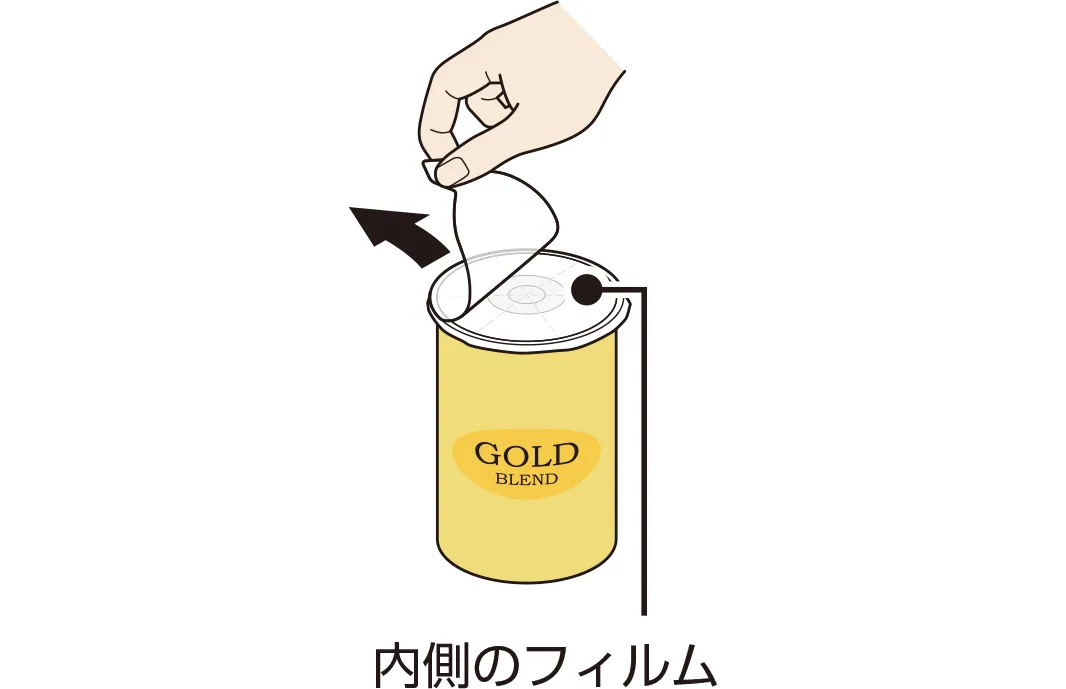 「ネスカフェエコ&システムパック」のフィルムをはがす
