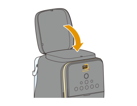 トップカバーが開いている