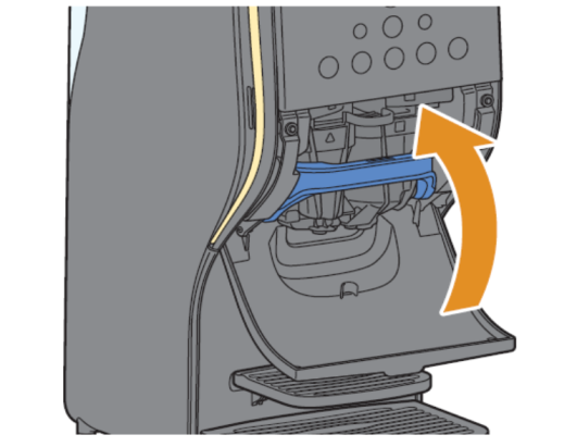 攪拌部カバーが開いている